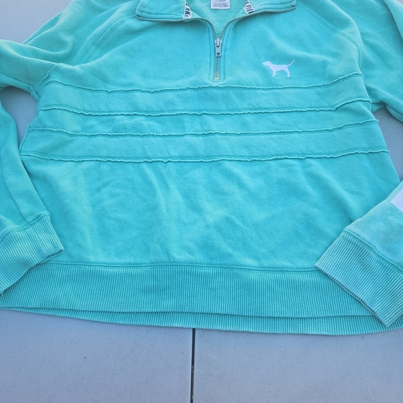 PINK Victoria's Secret Aqua Half-Zip Pullover - Picture 5 of 8